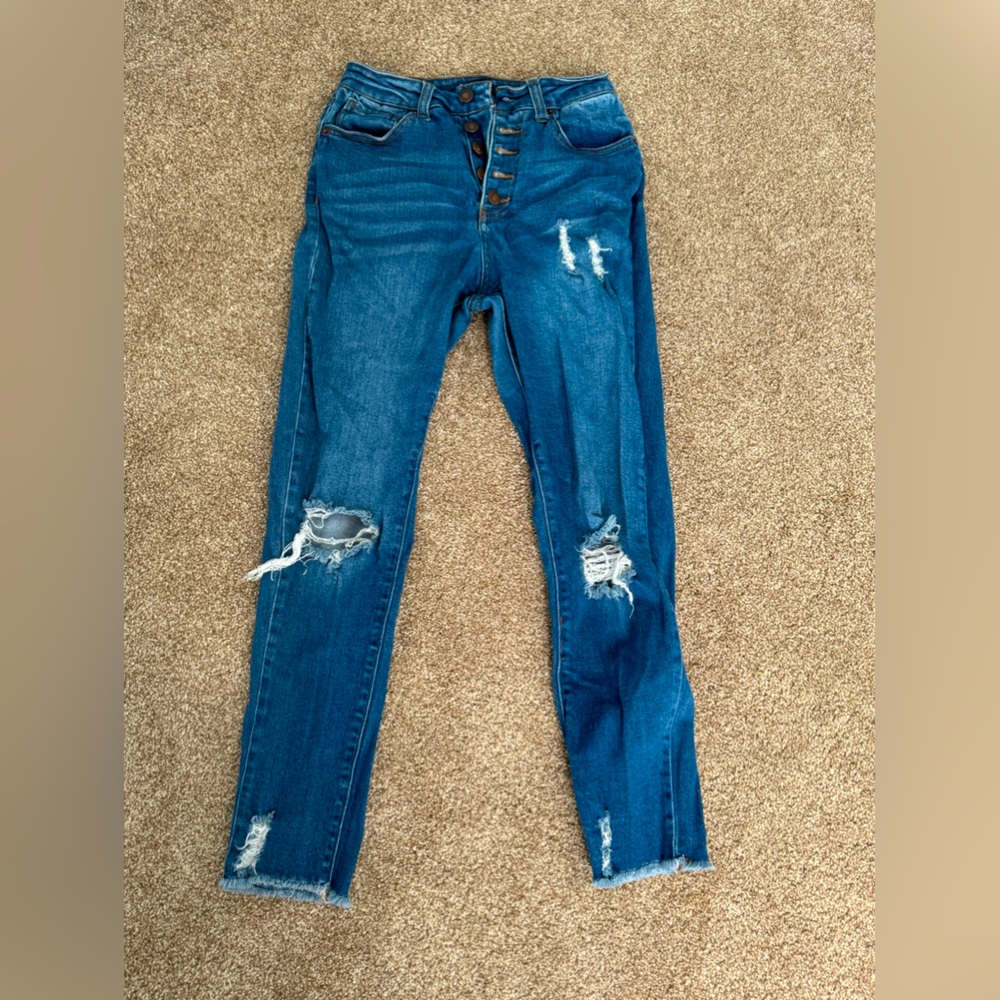 Forever 21 Slim Ripped Jeans